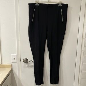 Forever 21 leggings, faux zipper pockets, electric waist, detail 2X